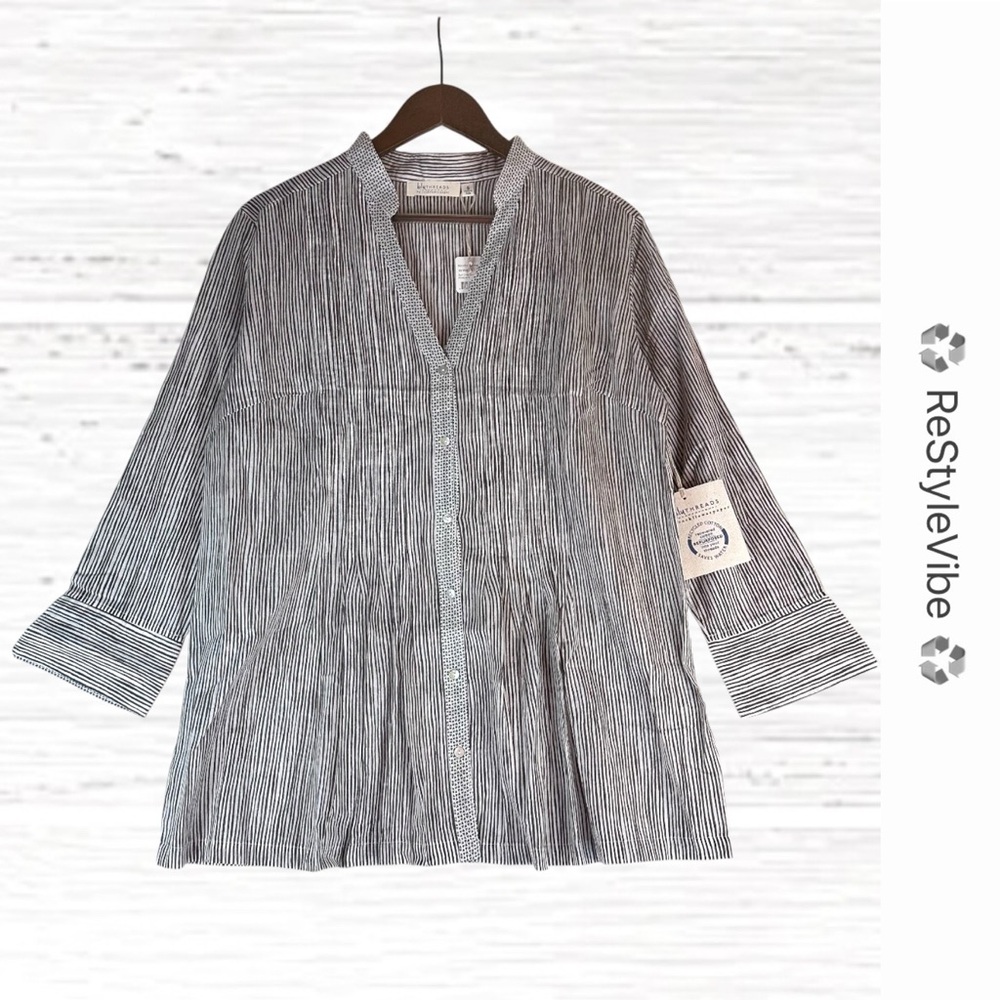 BLUTHREADS by ROCKFLOWERPAPER Women’s Size S Shirt Suri Top NWT Pintuck Button